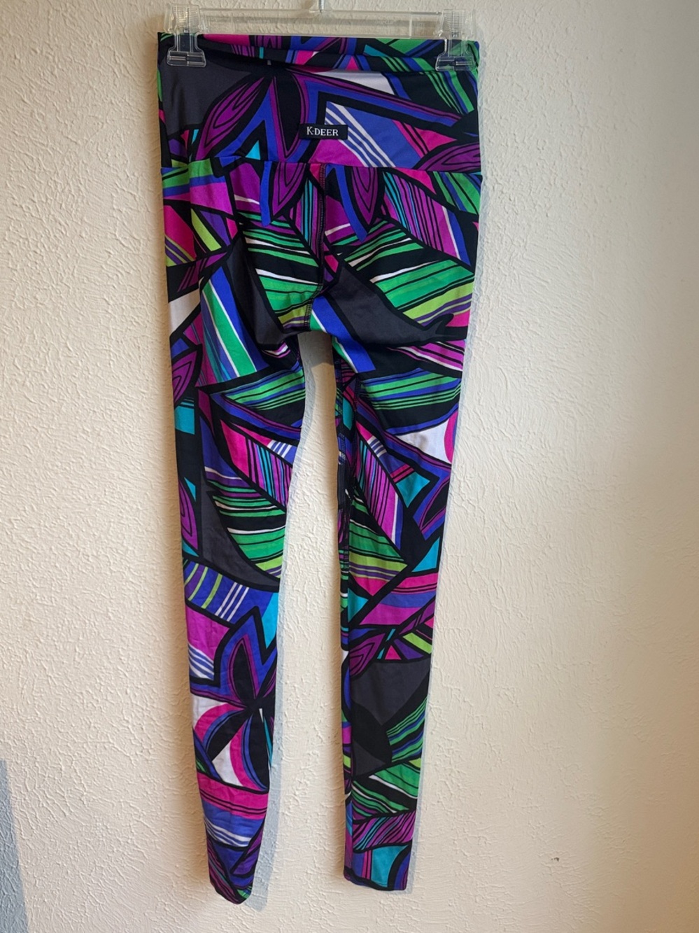 K-DEER Multicolor Geometric Floral Leggings - Picture 2 of 5